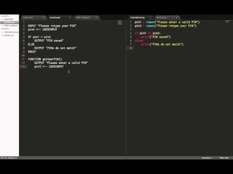 6 Creating a getUserPIN function in Pseudocode