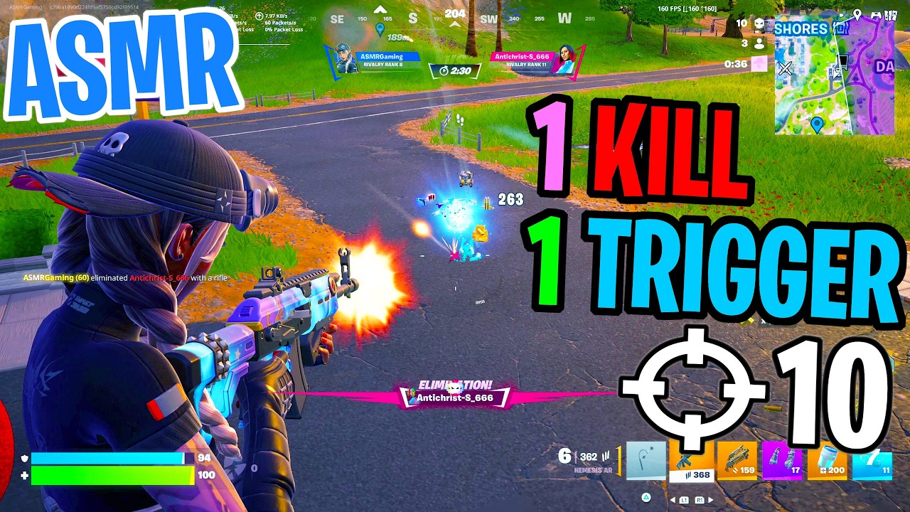 ASMR Gaming 😴 Fortnite 1 Kill = 1 Trigger Relaxing Mouth Sounds 🎮🎧 Controller Sounds + Whispering 💤