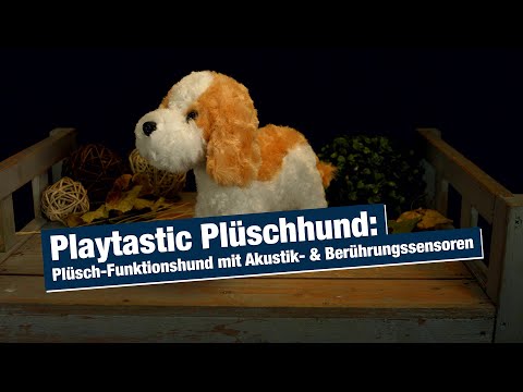 Playtastic Plüschhund: Plüsch-Funktionshund mit Akustik- & Berührungssensoren