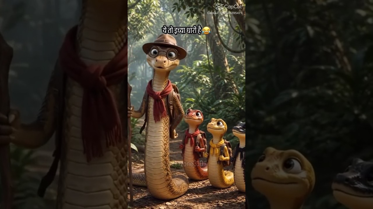 “साँपों ने इंसान को देखते ही कहा 😱 ये तो इच्छाधारी इंसान है! 🐍 #shorts #ai #aivideo #snake #viral