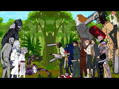 Chainsaw Man, Sonic.EXE, Pennywise VS Rui, Family Spider - Drawing Cartoon 2.