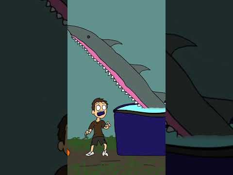 Beware of sharks... in the pool? ???? #shorts #shark #animation