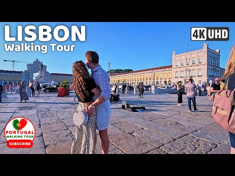 🇵🇹 [4K WALK] Friday Evening Downtown Lisbon Walking Tour July 2023