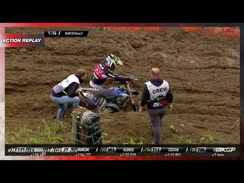 Van Erp Mistake | EMX125 Presented by FM;F Racing Race 2 | MonsterEnergy MXGP of France 2022 #MXGP
