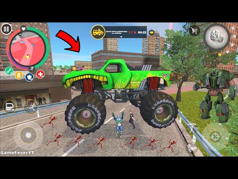 Rope Hero: Vice Town (Rope Hero Smashers Police Car from Monster Trucks) Skull - Android Gameplay HD
