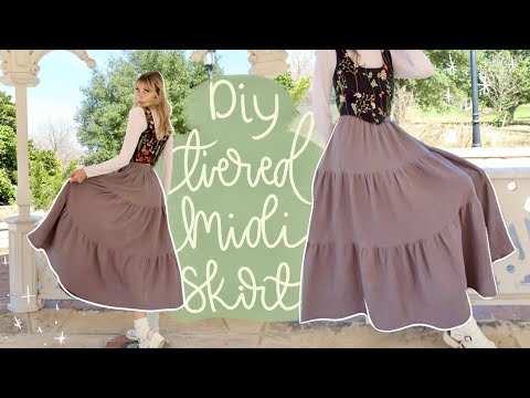 DIY Easy Tiered Ruffle Midi Skirt | Beginner Friendly...