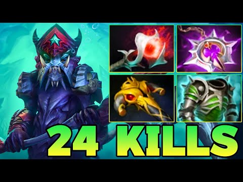 Ultra Kills + 24 Kills Slardar !! Slardar Dota 2 Mid Lane Pro Gameplay Build Carry Guide 7.40