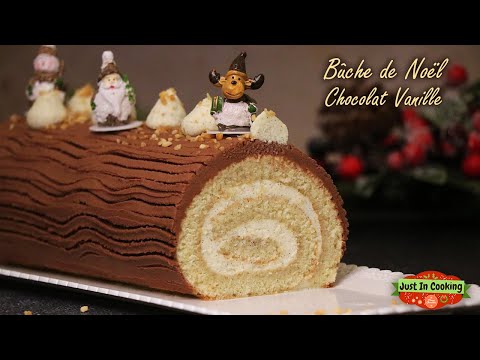 Vanilla Chocolate Rolled Yule Log