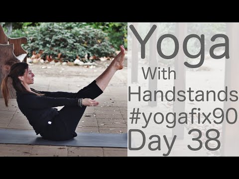 30 Minute Glowing Yoga Body Workout (Handstand Vinyasa Flow) Day 38 Yoga Fix 90
