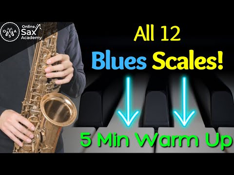 Learn All 12 Blues Scales: 5 min Play-Along Warm Up #84