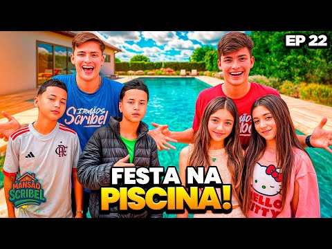 OS GÊMEOS ANTÔNIO E JP FIZERAM UMA FESTA NA PISCINA DA MANSÃO SCRIBEL 😱 •Irmãos Scribel•