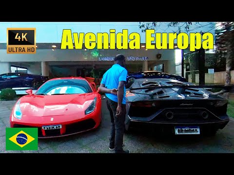 Walking along Avenida Europa famous for luxury sports car shops