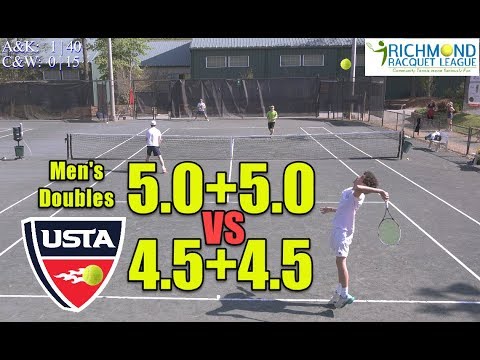 NTRP 5.0 (UTR-10) Tennis Highlights - Andrew/Kosta(5.0) vs Cary/Will(4.5)