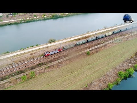 [Drone] 060-ED 474-008-6 & Marfar CFR MARFĂ Freight Train in Poarta Albă - 05 September 2019