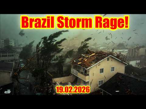 Heavy Rain & Winds Chaos in São Paulo Taubaté Devastated Feb 18! ⚠️💥