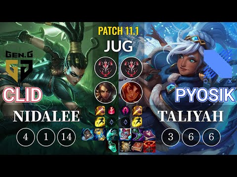 GEN Clid Nidalee vs DRX Pyosik Taliyah Jungle - KR Patch 11.1