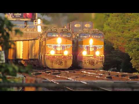 UP Intermodal and coal train racing!