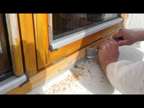 Preparing varnished window frames