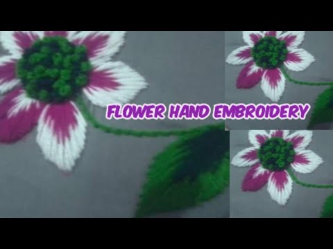 Flower hand embroidery//Long and short stitch //Needle work tutorial@farhat khurshid embroidery