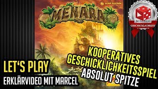 Menara (Zoch 2018) kooperatives Geschicklichkeits Turmbau Brettspiel - Let's Play Rezension