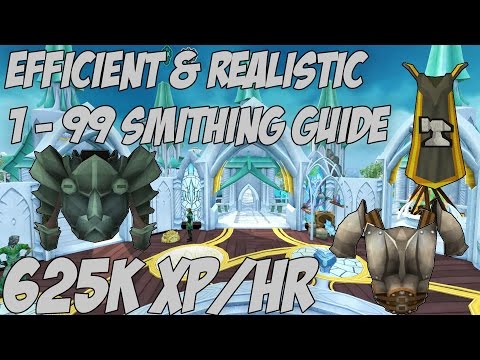 Efficient & Realistic 1-99 Smithing Guide 650k xp/hr [Runescape 3 - 2016]