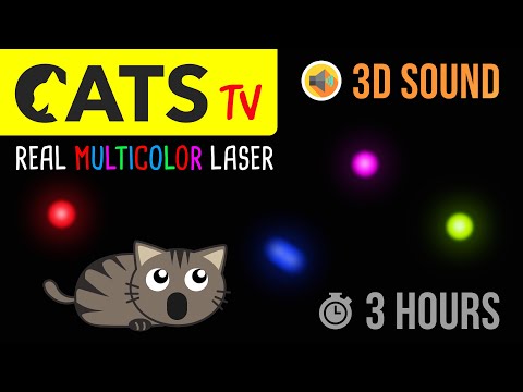 CATS TV - Real MULTICOLOR Laser - 3 HOURS [60 FPS] (Game for cats to watch)