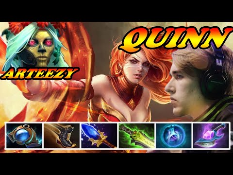 Quinn Lina 1 shot combo magic burst vs Arteezy Muerta carry | 7.34d Immortal Best Ranked Gameplay