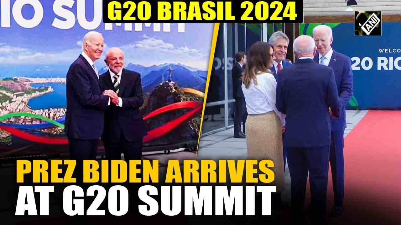 US Prez Joe Biden arrives at G20 Summit venue in Rio, received by Brazilian Prez Lula da Silva