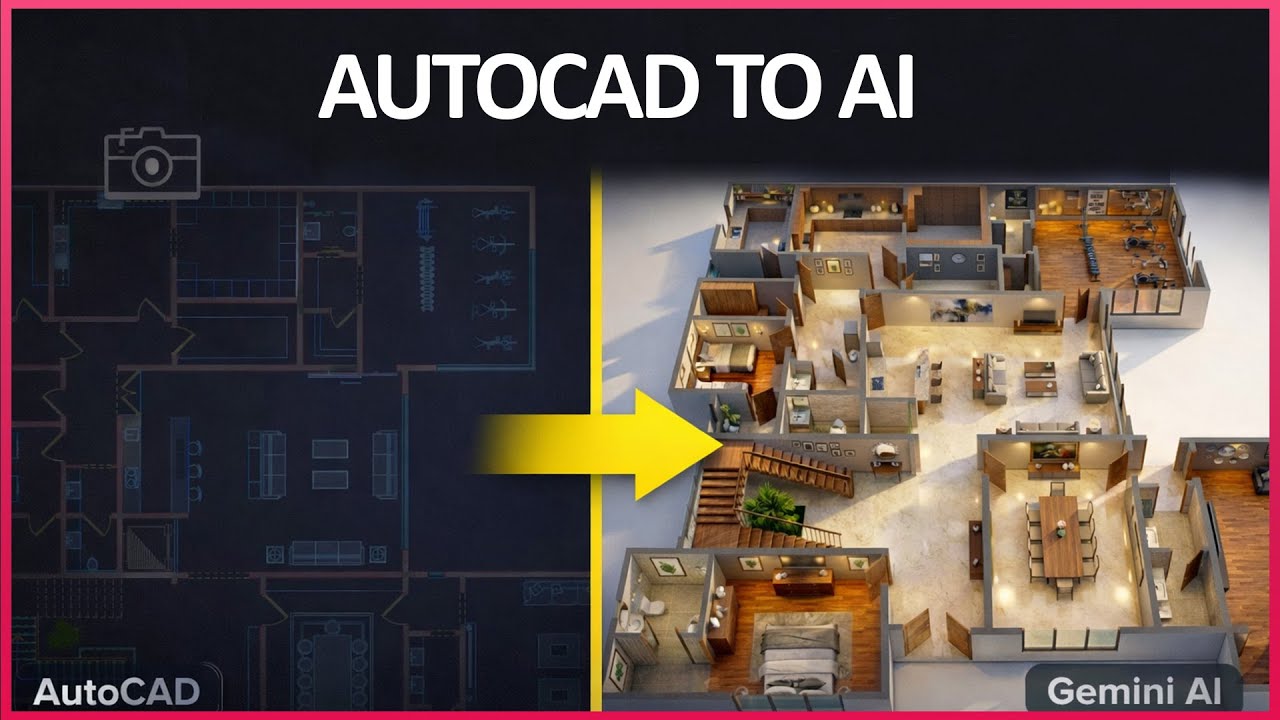 AutoCAD to 3D Floor Plan Using AI (Screenshot Method | Gemini AI)