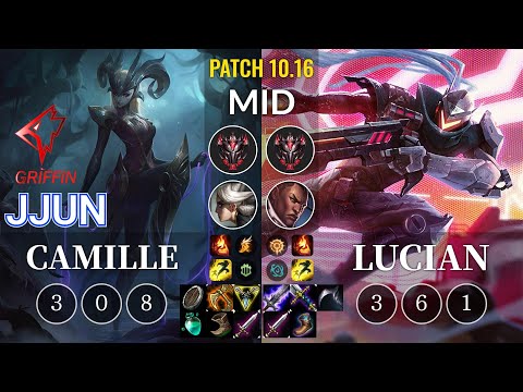 GRF jjun Camille vs Lucian Mid - KR Patch 10.16