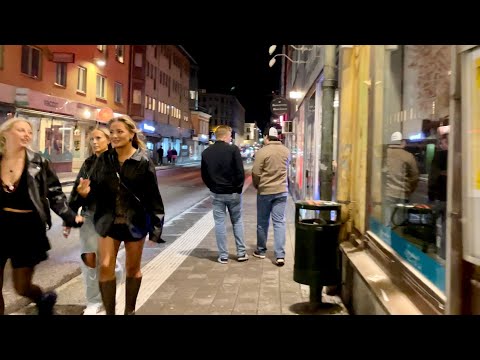 Sweden Walks: Uppsala night life the first Friday without restrictions. Long version, natural sound