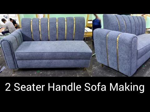How To Made Leather 2 Seater Steel & Handle Sofa l Best Sofa Making Process 2024