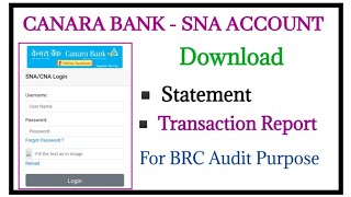 Download SNA Account Statement|Download Transaction Report|For BRC Audit Purpose|