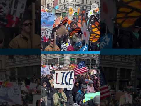 'No Kings' protesters gather in New York against Trump administration