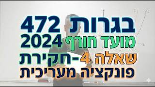 🎓 פתרון  בגרות 472 חורף 2024 שאלה 4-חקירת פונקציה מעריכית.