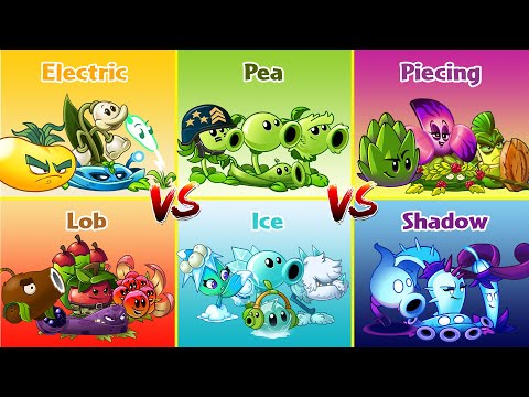 PVZ 2 Challenge - 6 Teams 4 Plants - Team Electric - Pea - Piecing - Lob - Ice _ Shadow