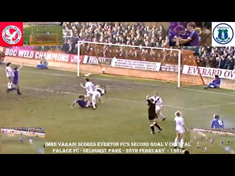 IMRE VARADI SCORES EVERTON FC’S SECOND GOAL V CRYSTAL PALACE FC – SELHURST PARK – 28th FEBRUARY 1981