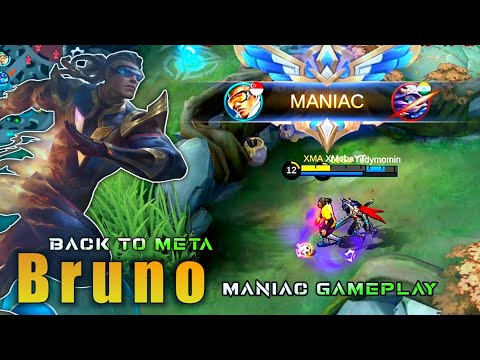 Maniac Bruno Fastest Kill Gameplay And Top 1 Global Build | Mobile Legends