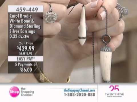 Rarities Fine Jewellery with Carol Brodie White Bone & Diamond Drop Sterling Silver Earrings  at ...