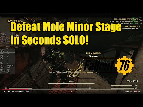 Fallout 76 Mods Raids Defeat 2nd Event Mole Minors in seconds SOLO Glitch Dupe