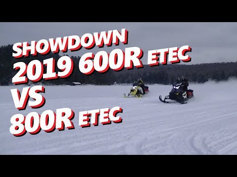2019 Ski-Doo MXZ Rev Gen4 XRS 600R vs Renegade X RevXP 800etec Lake Drag Race