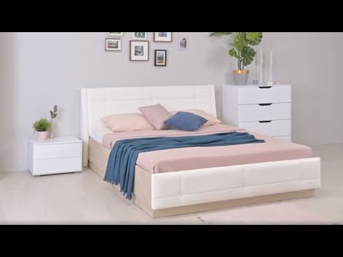 Миниатюра изображения товара Двуспальная кровать Mobi Муссон 11.28 (дуб эндгрейн элегантный/марвел вайт)