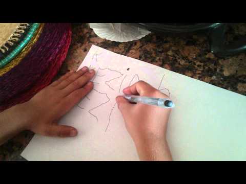 Keziah writes his name