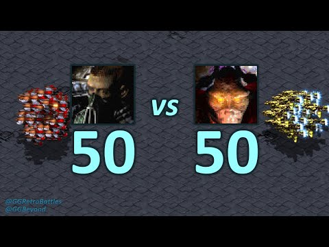 50 Wraiths vs 50 Scouts - Even Numbers - StarCraft Retro Battles
