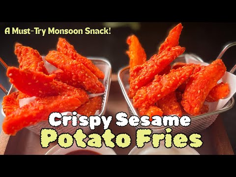 Crispy Sesame Potato Fries | Snack Better Than French Fries | Best Homemade Snack for Rainy Days