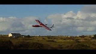 preview picture of video 'Big Kev second flight scratchbuilt fishing pole rc plane'