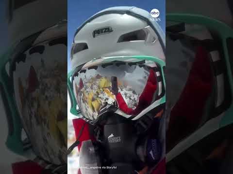 Recent footage shows abandoned tents and trash on Mount Everest