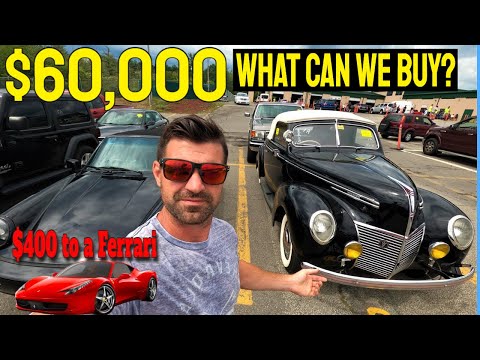 Dealer Auction Day! Turning $400 into a Ferrari - What can we buy!? - Flying Wheels