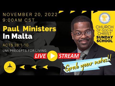 Paul Ministers In Malta, Acts 28:1-10, LIVE Sunday School