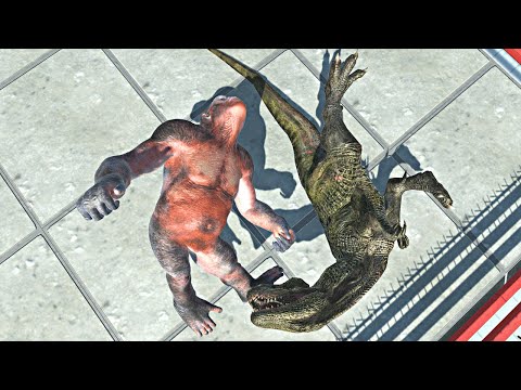 GORO vs TREX | GORO vs SPINOSAURUS - CAGE FIGHT - Animal Revolt Battle Simulator #arbs